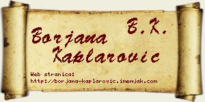 Borjana Kaplarović vizit kartica